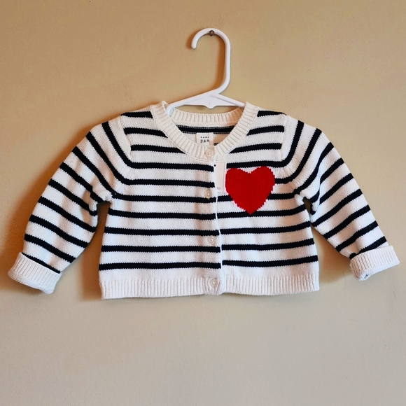 Baby Gap Love stripe button cardigan. Size 6-12 Months NWT - Picture 1 of 4